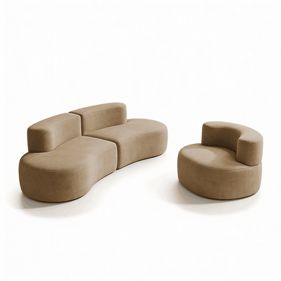 Pack lounge canapé et fauteuil - sable