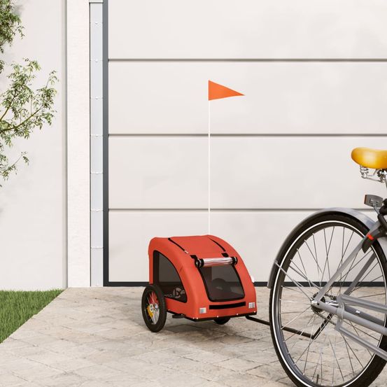 Remorque vélo pour chien 30kg en tissu oxford pour balades et courses orange