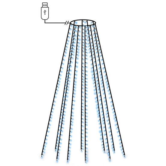 Guirlande lumineuse d'arbre de noël 400 led bleu 400 cm