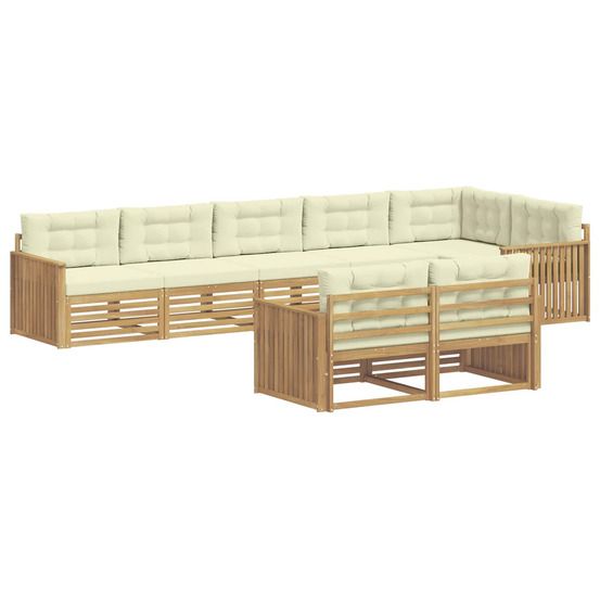 Ensemble de canapés d'extérieur 8 pc blanc et crème polyester