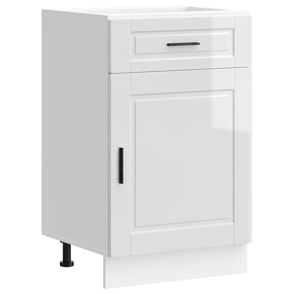 Armoire de cuisine porto blanc brillant bois ingénierie