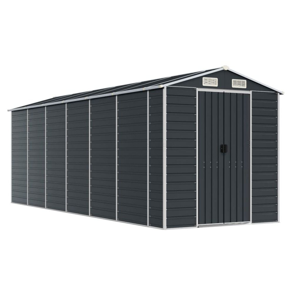 Abri de jardin cabane cabanon maison de stockage remise extérieur hangar outils robuste 191 x 555 x 198 cm acier galvanisé an