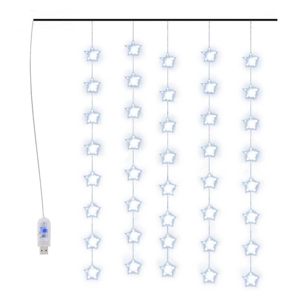 Guirlande lumineuse à étoiles led 200 led bleu 8 fonctions