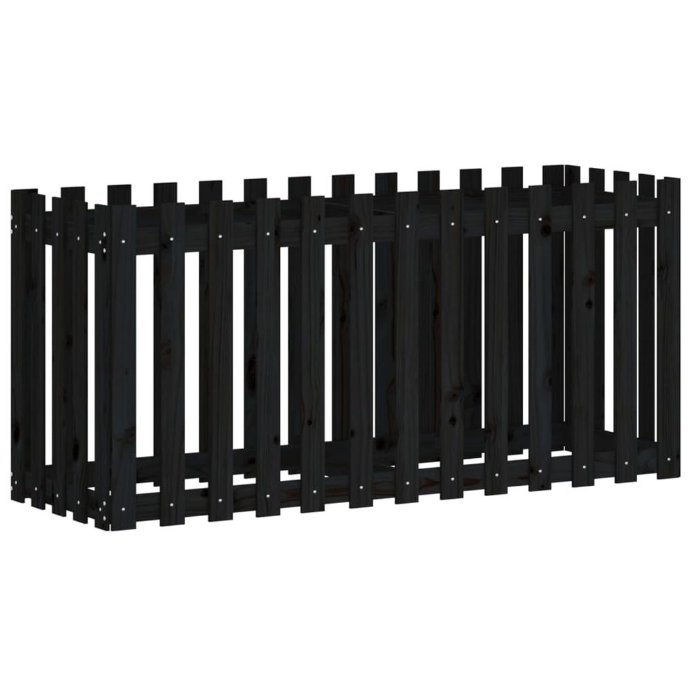 Lit surélevé de jardin design de clôture 150x50x70cm pin massif