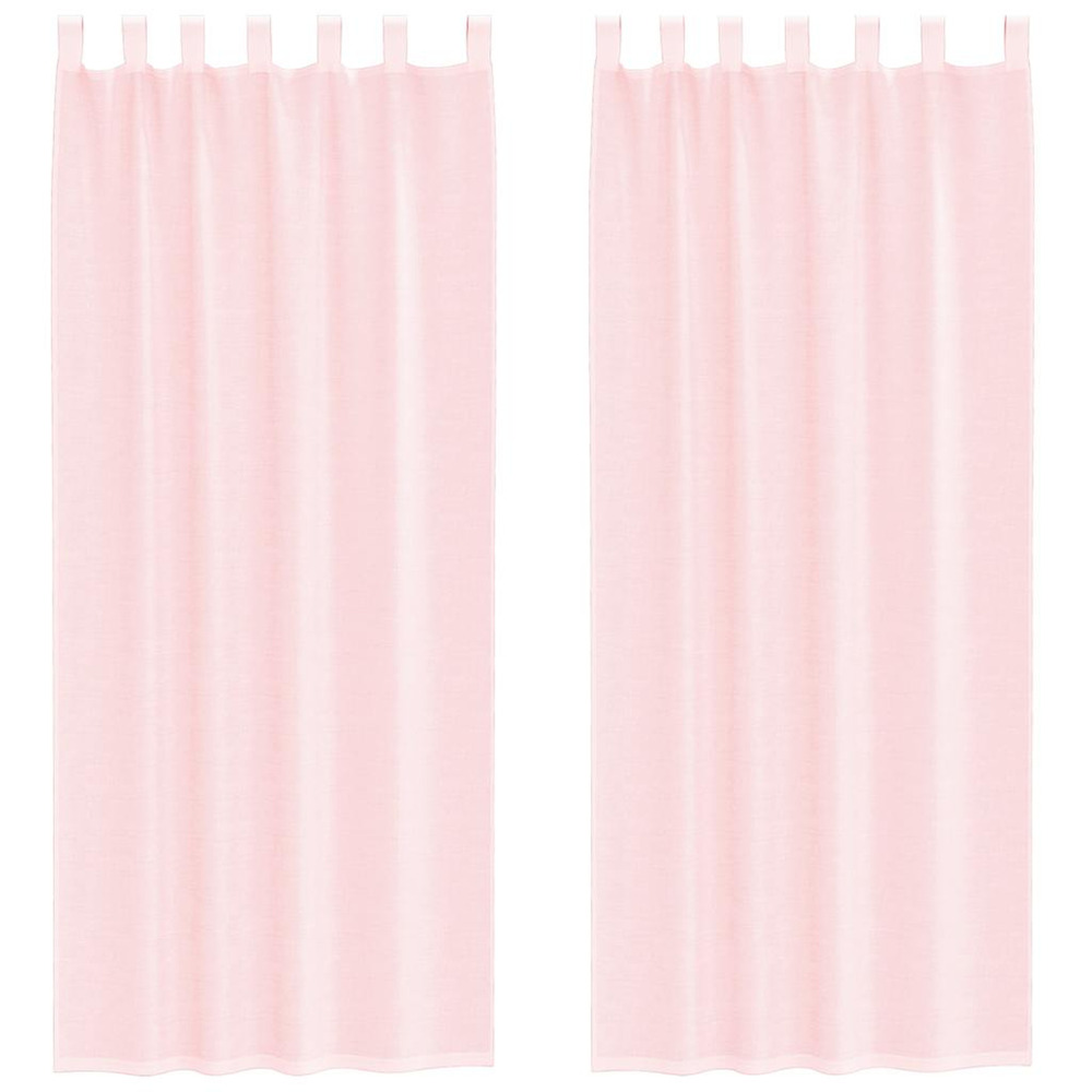 Rideaux en voile avec boucles 2 pcs rose clair 140x260 cm
