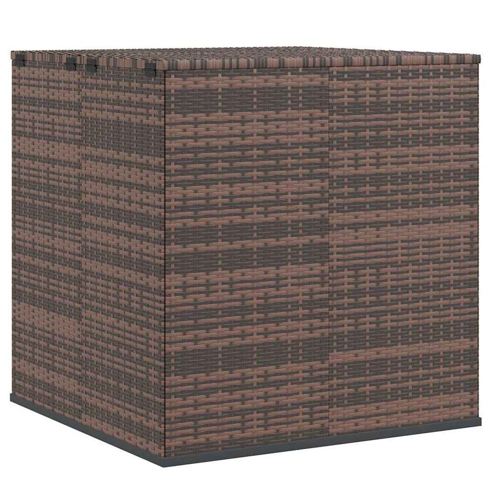 Boîte à coussins de jardin résine tressée 100x97,5x104cm marron