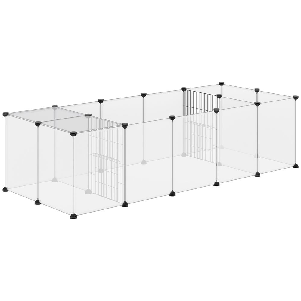 Enclos modulaire acier animaux petits rongeurs parc modulable 175x70x45cm noir