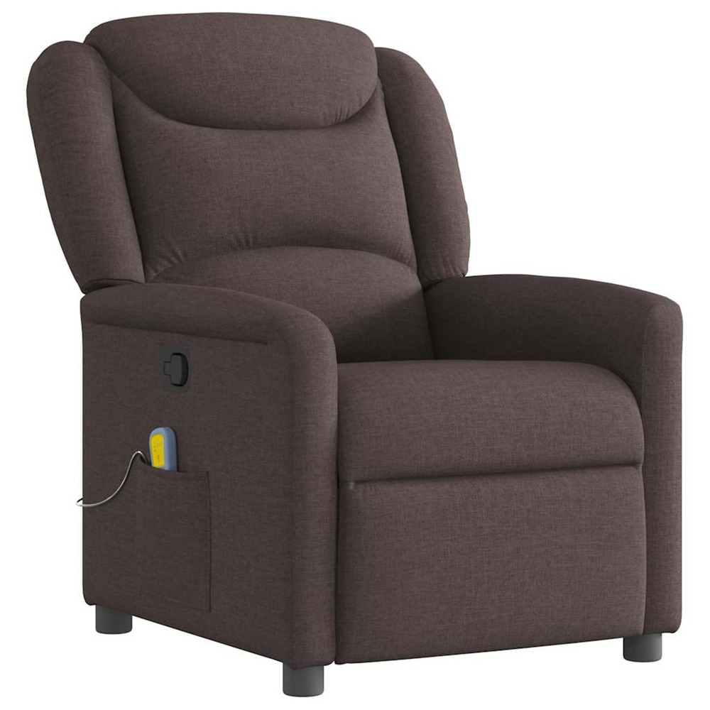 Fauteuil de massage inclinable marron foncé tissu