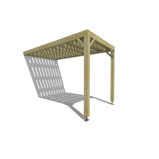 Pergola bois • 2m x 4m • adossée • sens largeur • platelage bois • livraison comprise