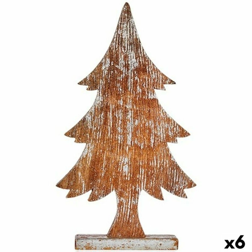 Figurine décorative sapin de noël argenté bois 5 x 49,5 x 26 cm (6 unités) h
