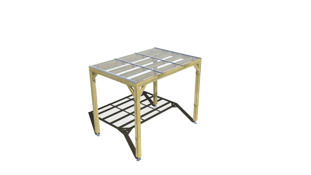 Pergola bois • 3m x 2m • indépendante • sens largeur • couverture étanche transparente incluse • livraison comprise