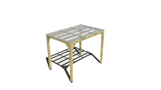 Pergola bois • 3m x 2m • indépendante • sens largeur • couverture étanche transparente incluse • livraison comprise