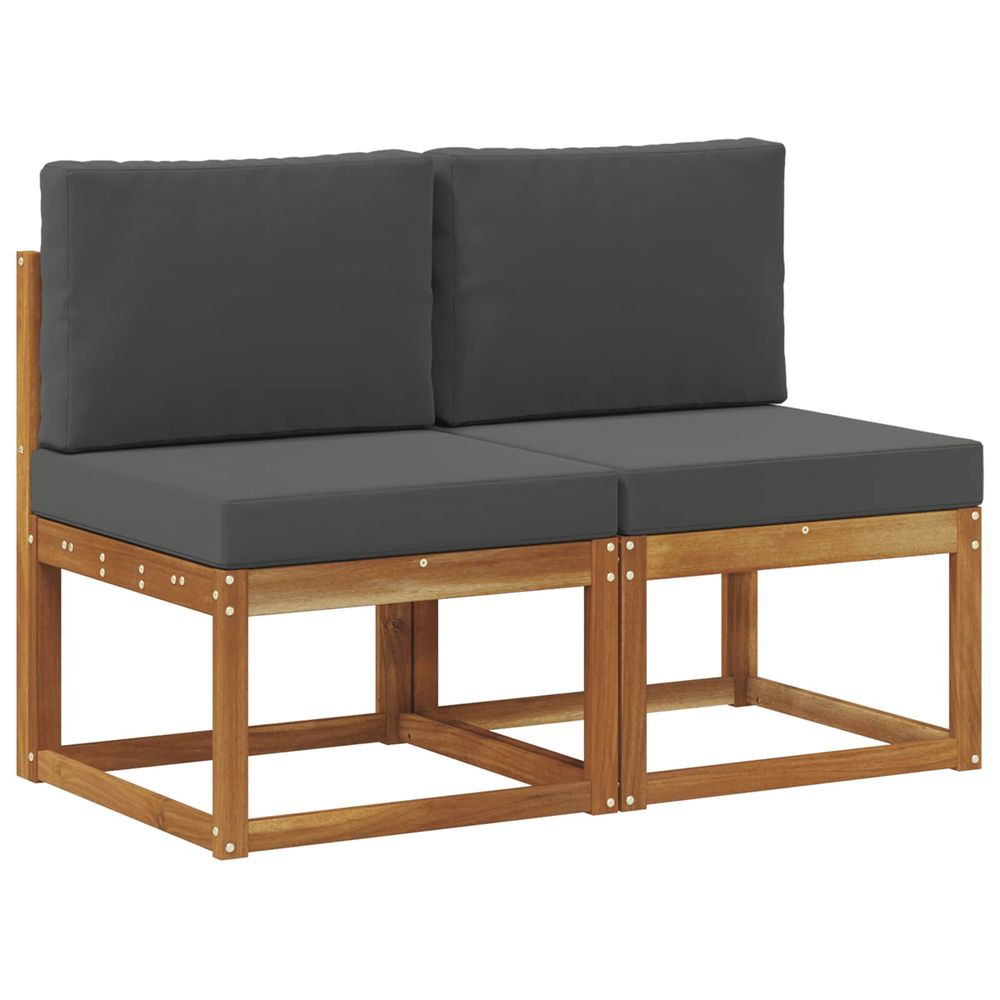 2 pièce sofa de milieu extérieur bois d'acacia massif