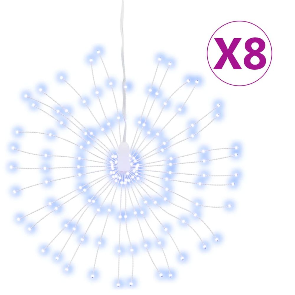 Étoile rayonnante de noël 140 led 8 pcs blanc froid 17 cm