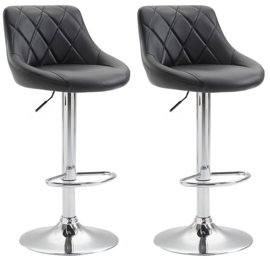 Lot de 2 tabourets de bar lazio simili cuir c