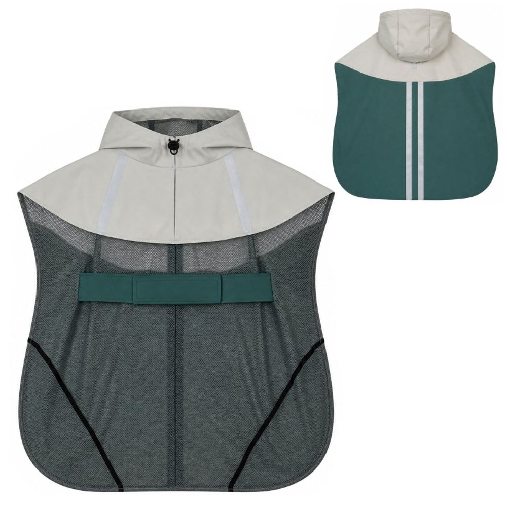 Manteau imperméable pour chien en similicuir vert 88 x 59 cm réfléchissant réglable - comfortxl outdoor living