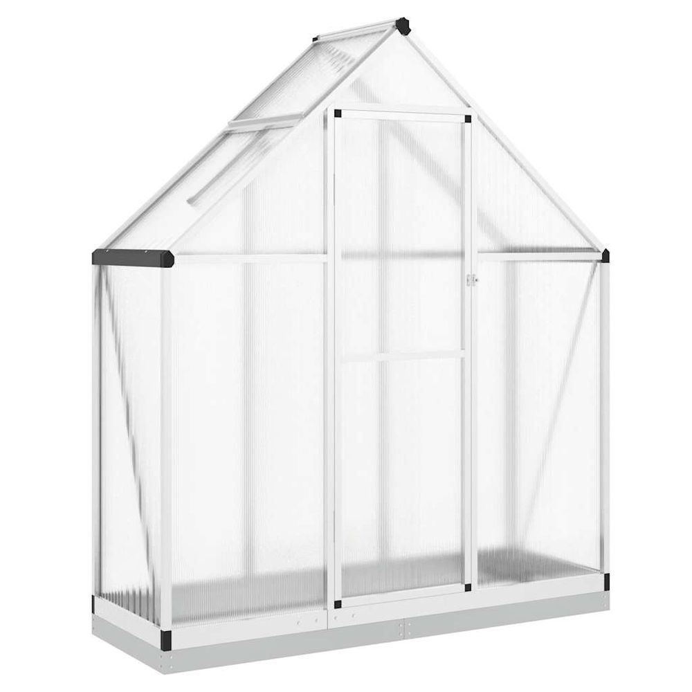 Serre avec cadre de base argenté 169x58x202 cm aluminium