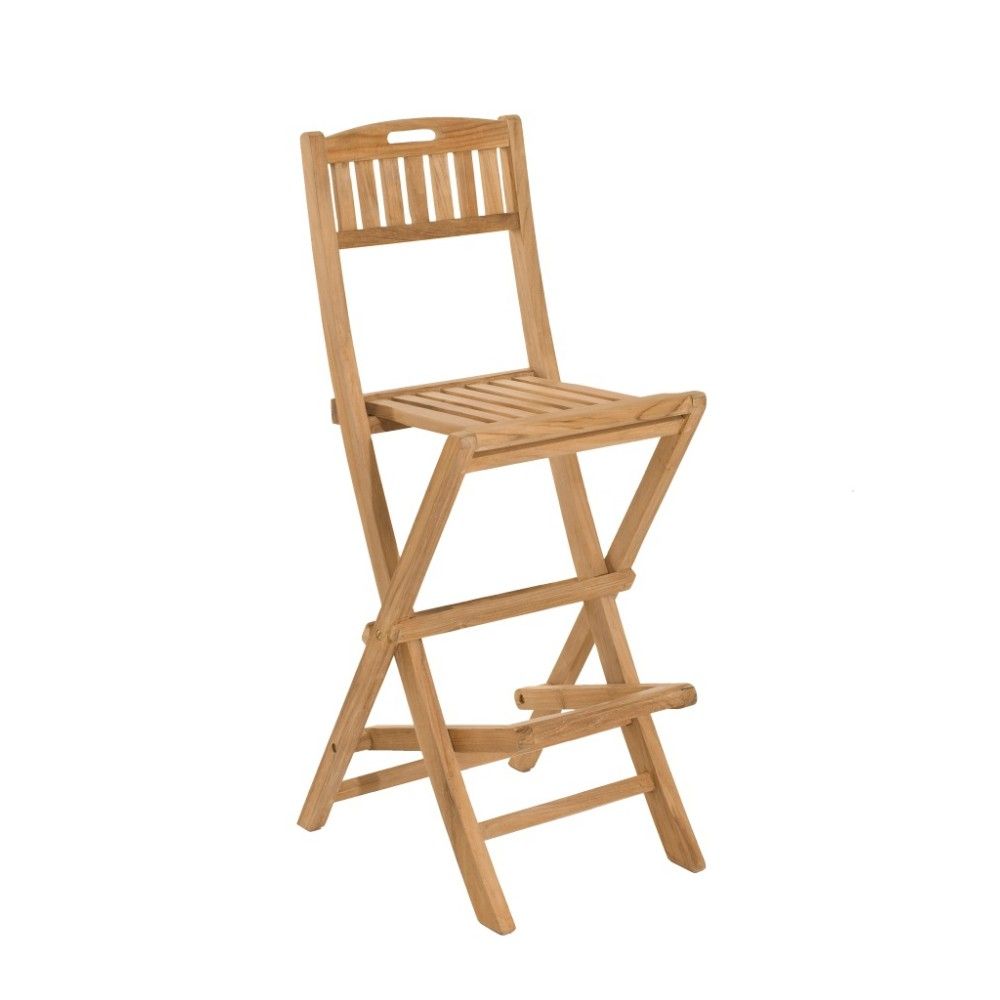 Tabouret de bar de jardin en bois teck