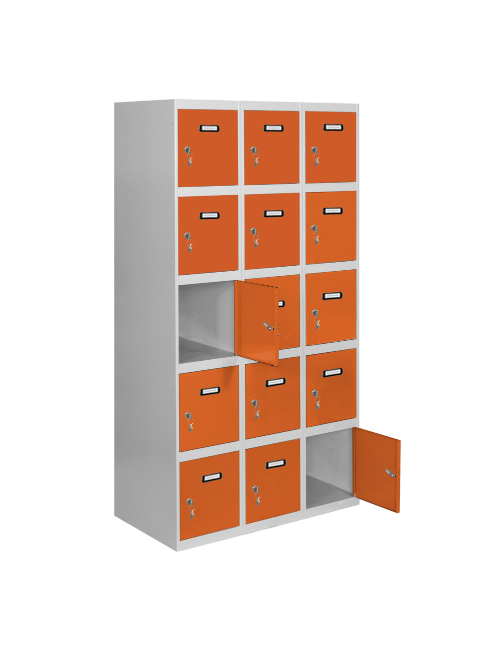 Casier-armoire simonlocker desm. 5 portes 3/15 300 (900) gr/oran gris/orange 1800x900x500 - simonrack