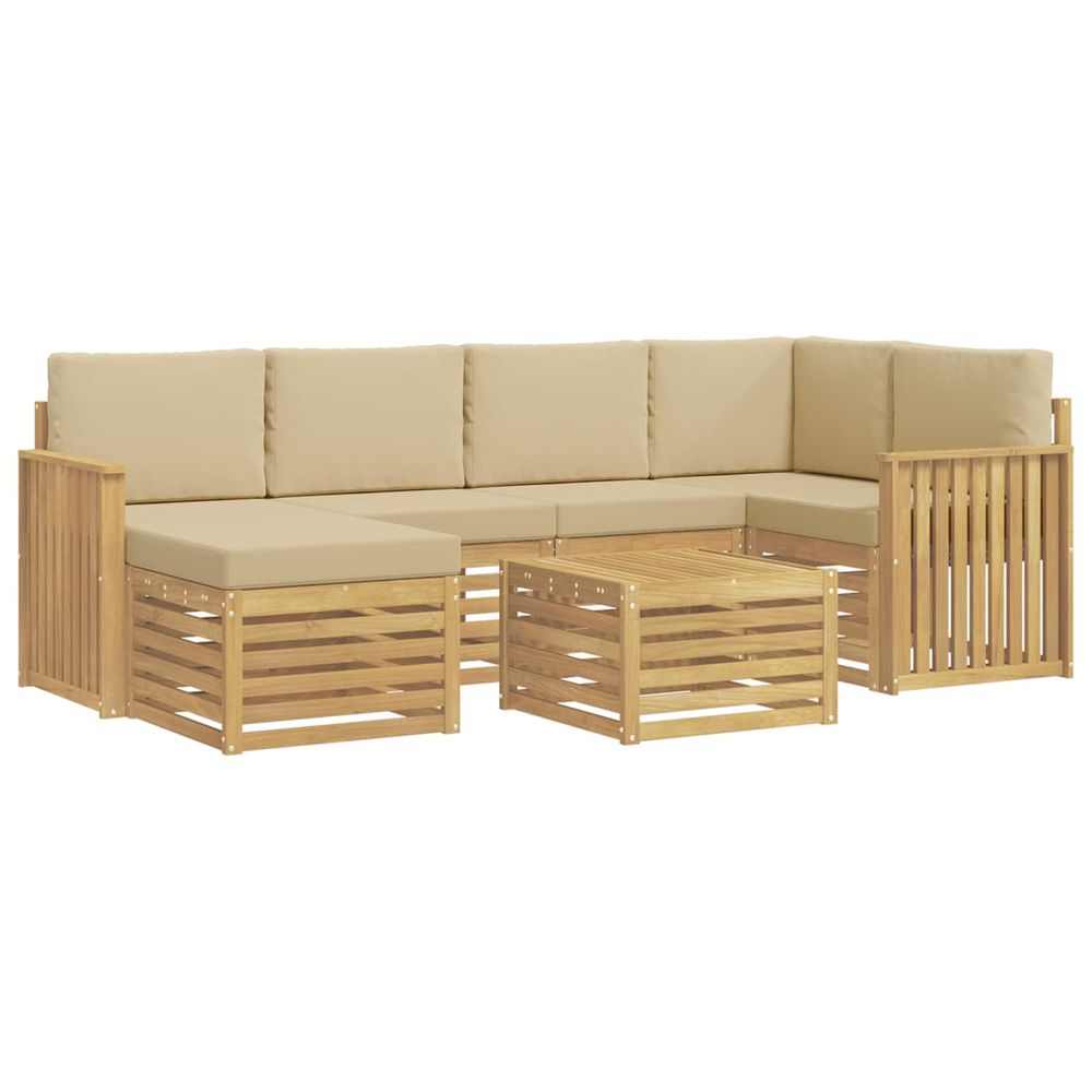 Ensemble de canapés d'extérieur 7 pc blanc et beige polyester