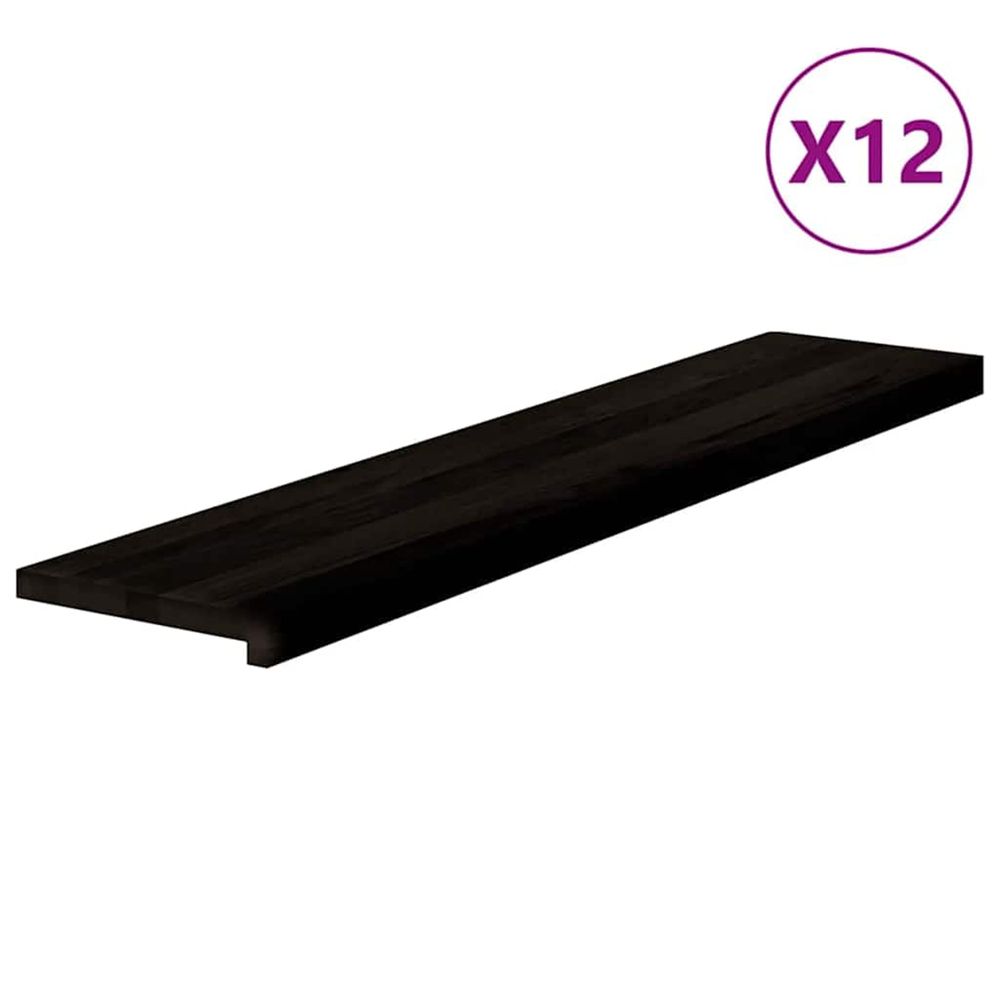 Marches d'escalier 12 pcs marron foncé 120x25x2 cm chêne massif