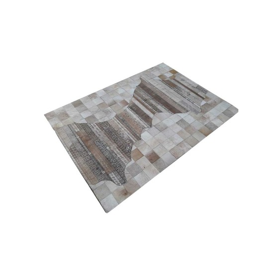 Tapis peau de vache 120x170 kilim fait main beige