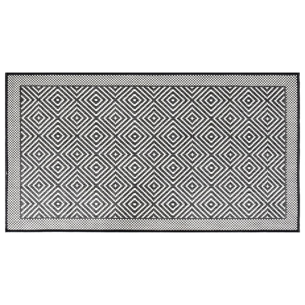 Tapis d'extérieur gris et blanc 80x150 cm design réversible