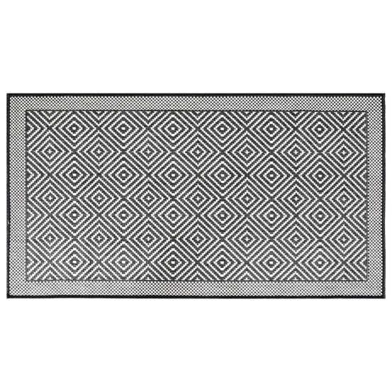 Tapis d'extérieur gris et blanc 80x150 cm design réversible