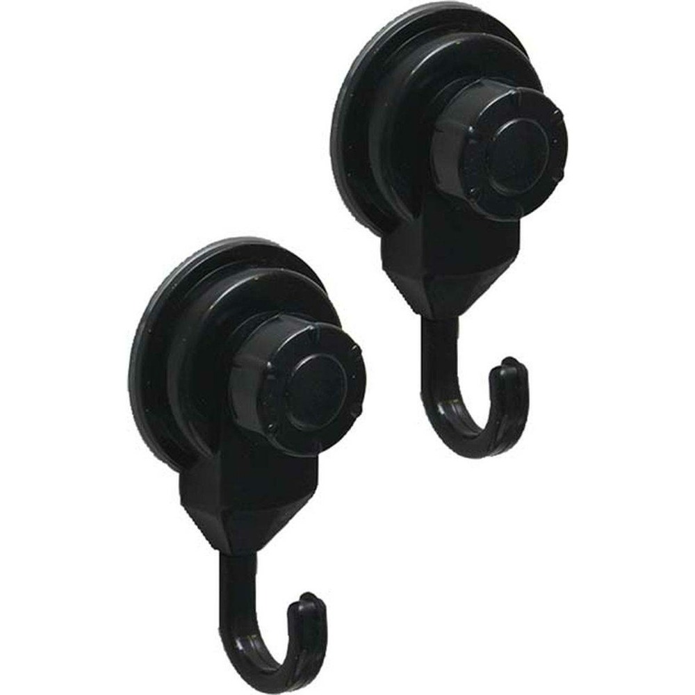 Set de 2 crochets promo pp sur ventouses - noir