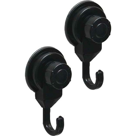 Set de 2 crochets promo pp sur ventouses - noir