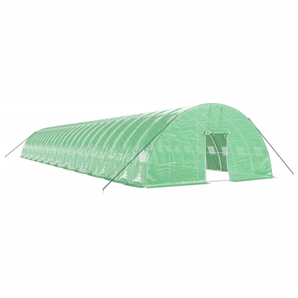 Serre avec cadre en acier vert 144 m² 24x6x2,85 m