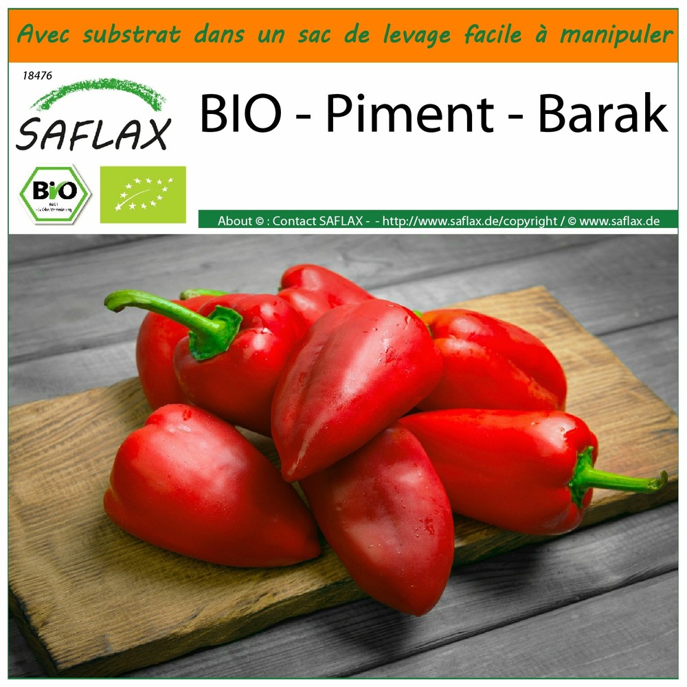 Garden in the bag - bio - piment - barak - 15 graines - capsicum annuum