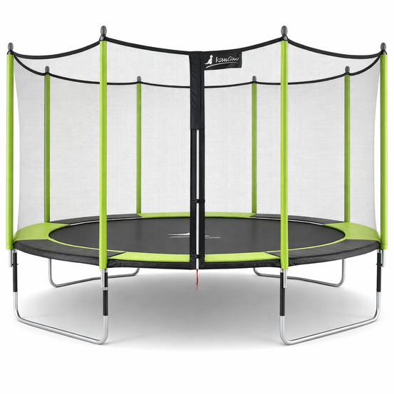 Kangui - trampoline de jardin 426 cm + filet de sécurité jumpi vert/noir 430