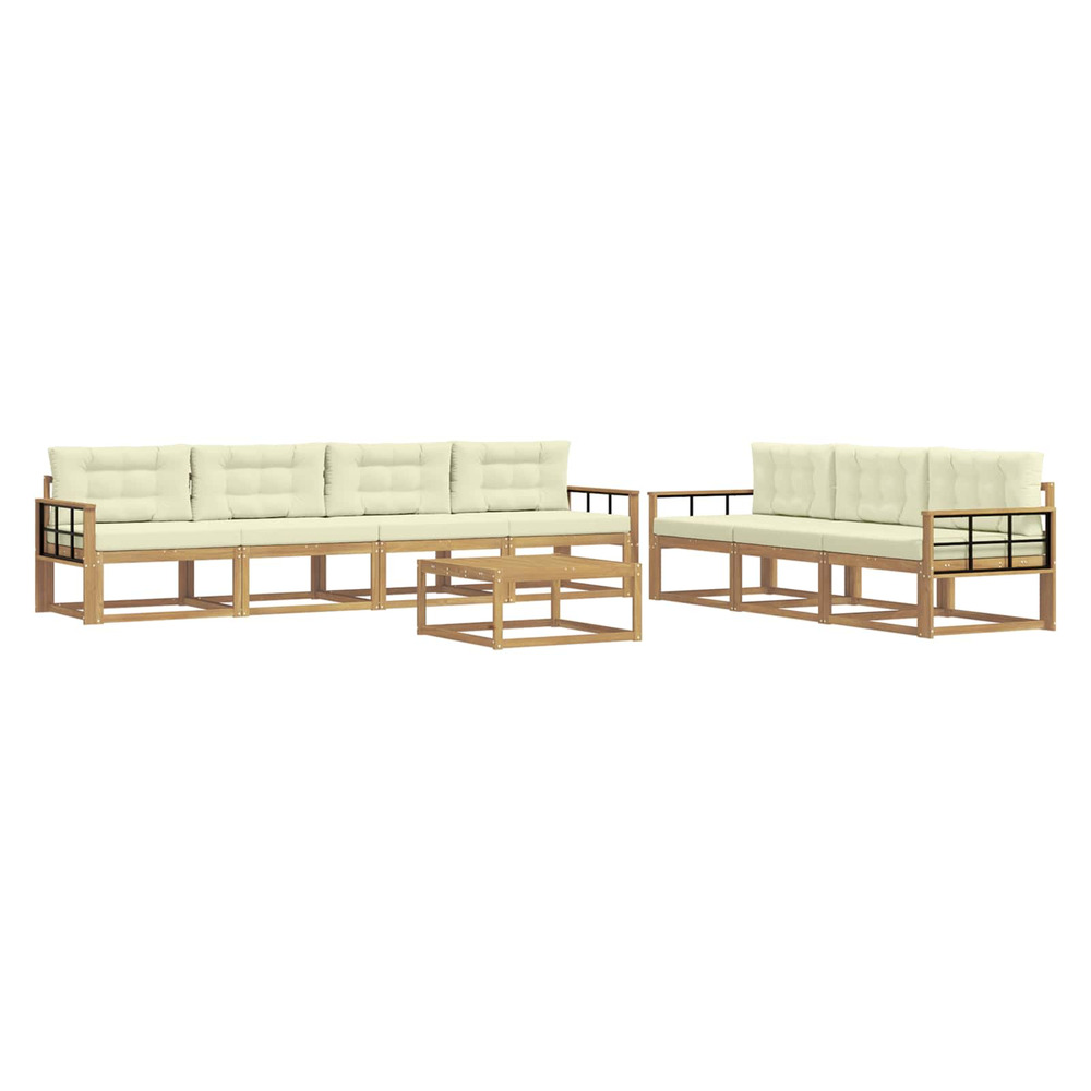 Ensemble de canapés d'extérieur 7 pcs blanc et crème