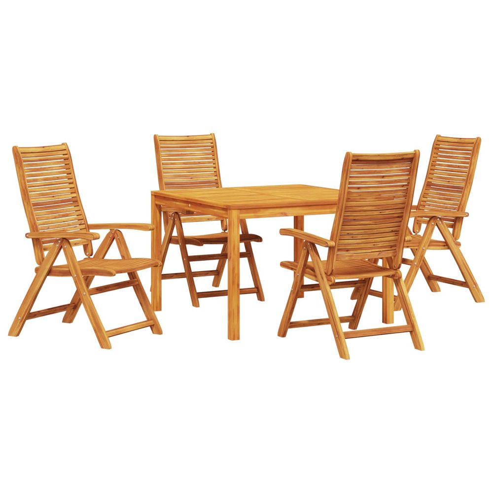 Ensemble de salle à manger pour jardin 5 pc marron