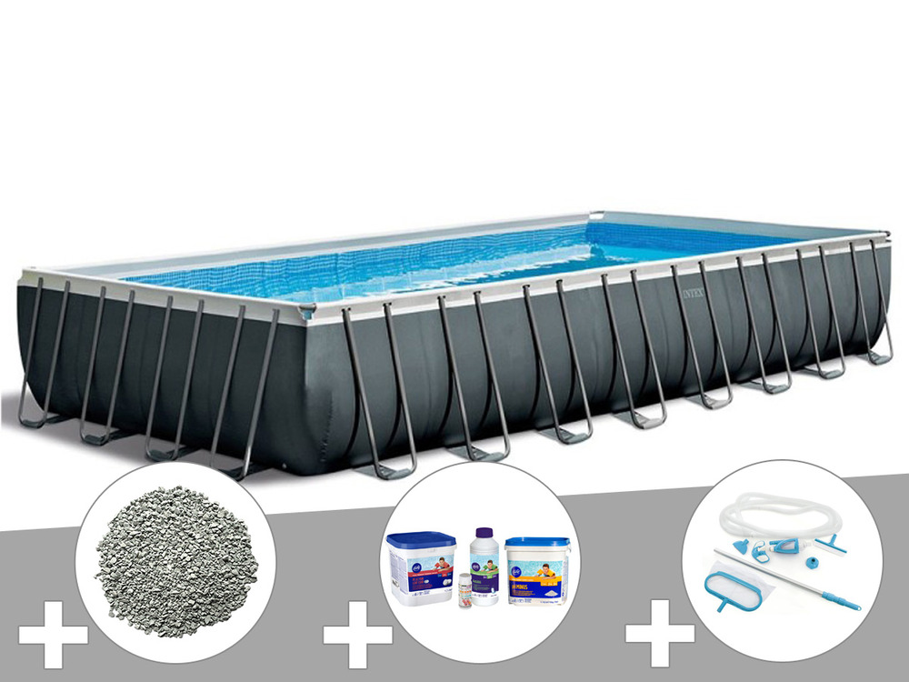 Kit piscine tubulaire ultra xtr frame rectangulaire 9,75 x 4,88 x 1,32 m + 20 k