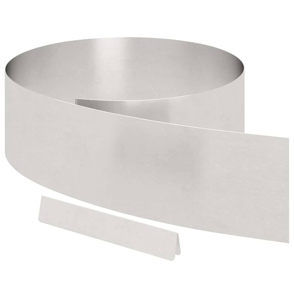 Bordure de pelouse 4 pc 450 x 20 cm acier inoxydable argent
