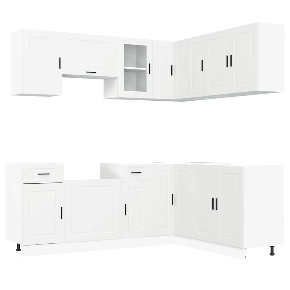 Ensemble d'armoires cuisine 11pcs porto blanc bois d'ingénierie