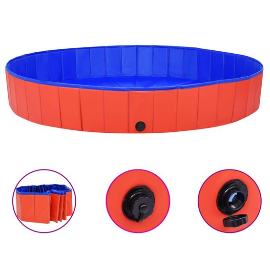 Piscine pliable pour chiens Rouge