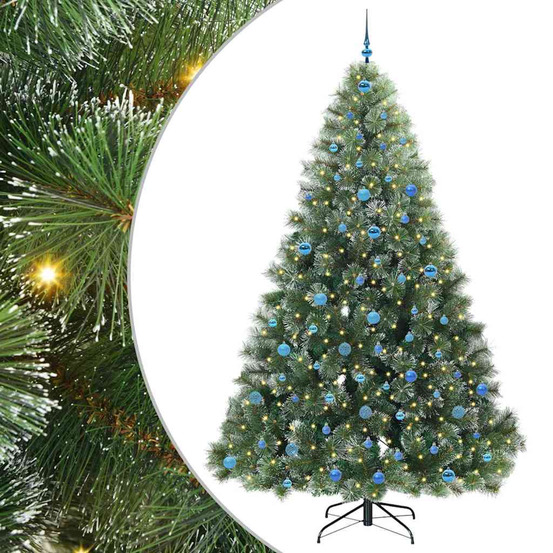 Sapin de noël artificiel avec 300 led vert 240 cm pe et pvc