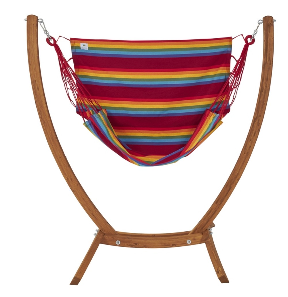 Set chaise hamac fortaleza + support bois - set ékilibre -certifié fsc mix 165x140cm