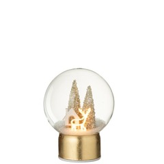 Boule de noël décorative à led en verre blanc 15x15x21 cm