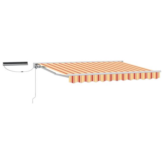 Auvent rétractable électrique jaune, orange et blanc 2,5 x 2 m