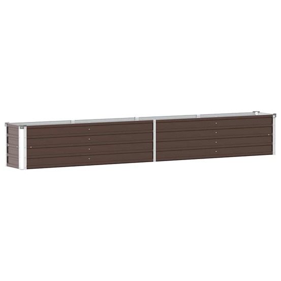 Lit surélevé de jardin acier galvanisé 320x40x45 cm marron