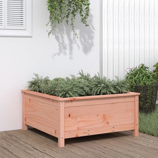 Jardinière carrée bois douglas naturel pour potager jardin 82x82cm