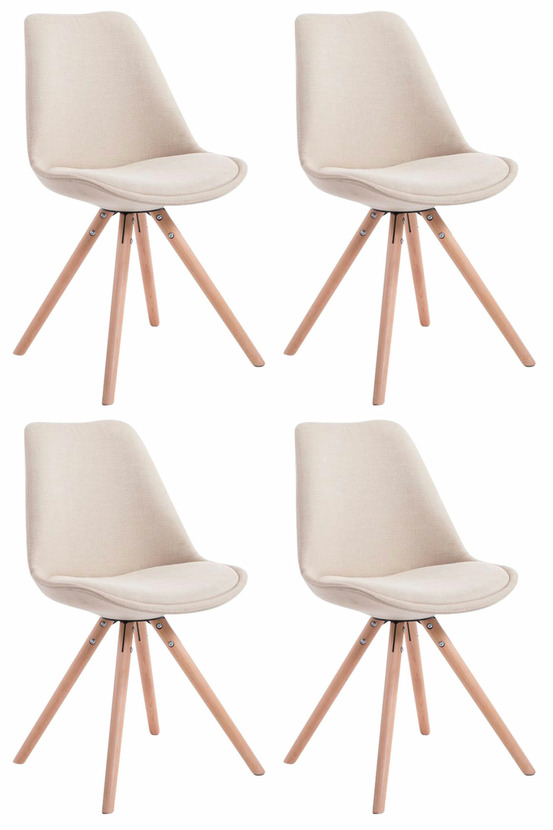 Lot de 4 chaises toulouse tissu natura rondes
