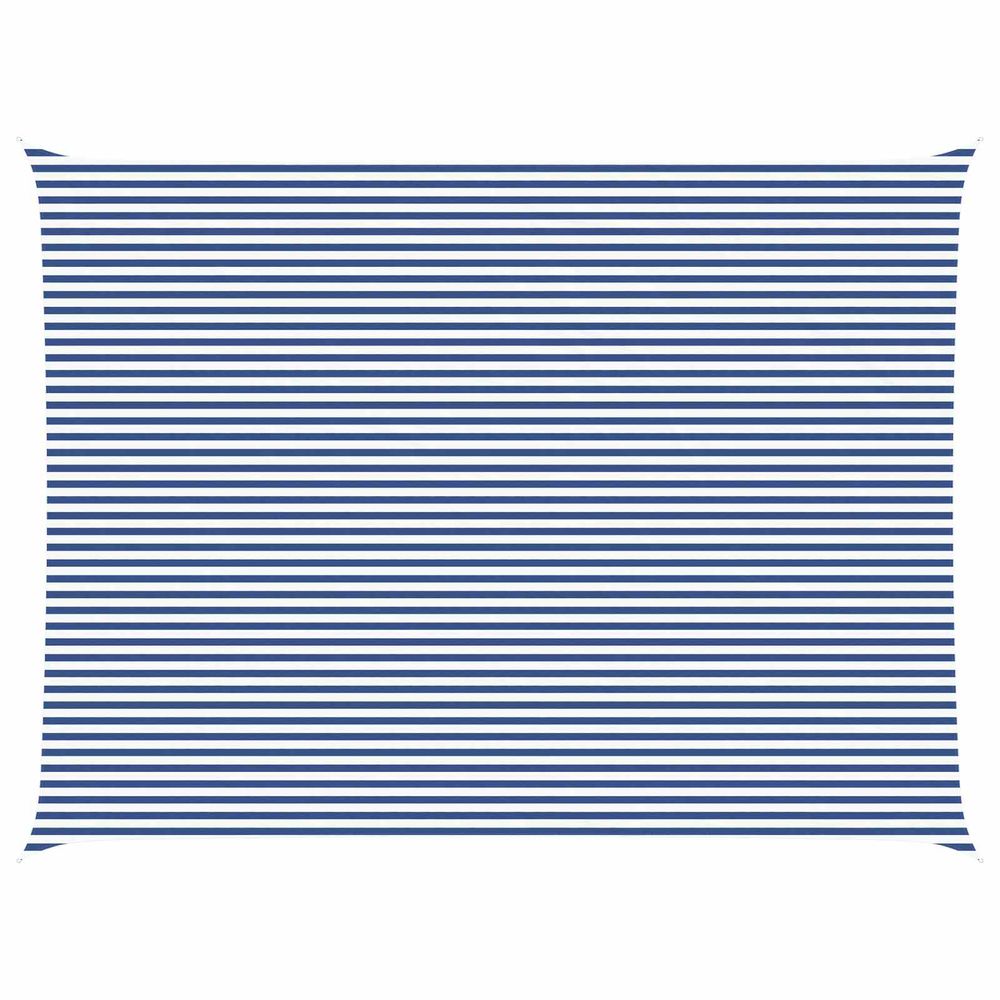 Voile d'ombre bleu et blanc 6 x 8 m 100 % polyester oxford