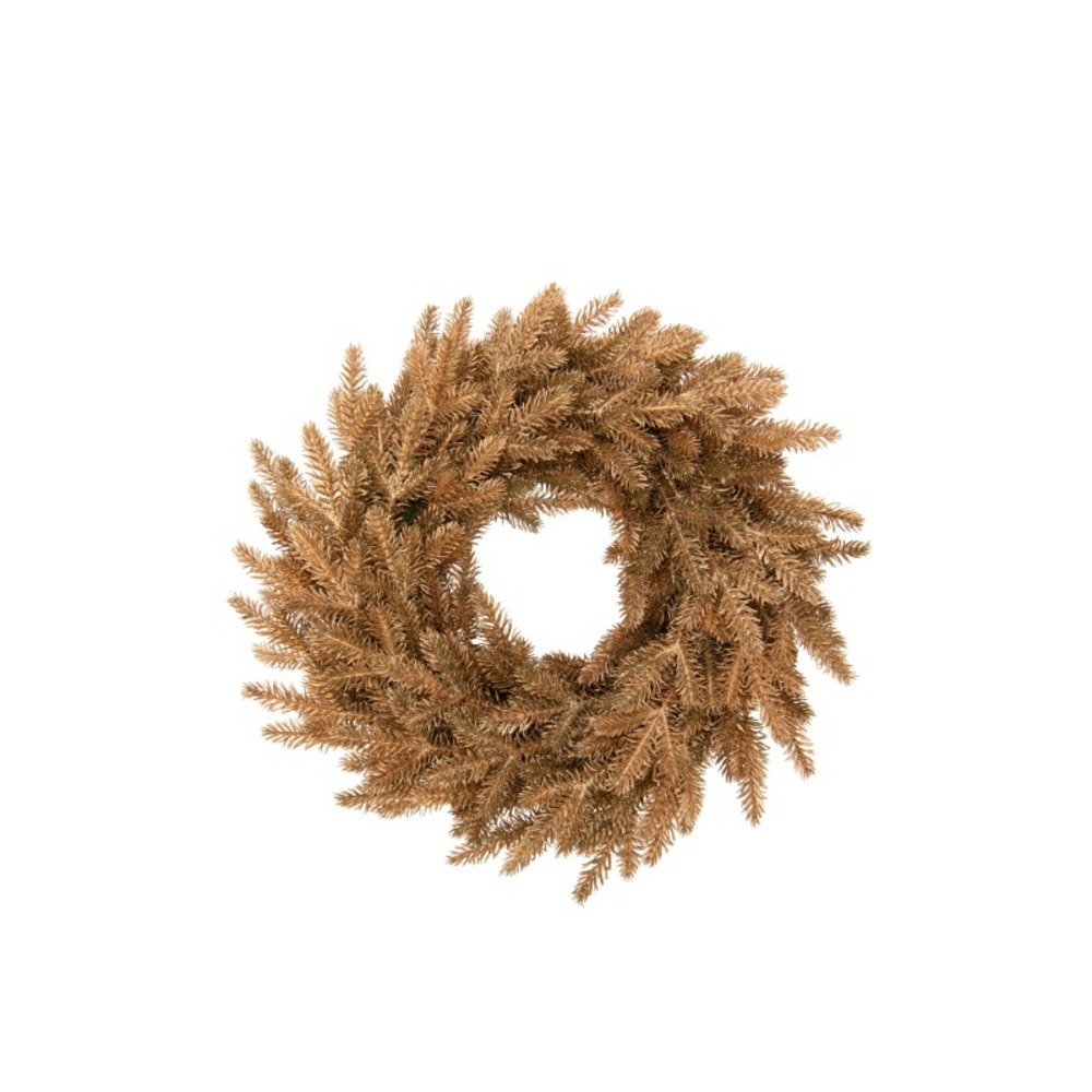 Couronne de sapin en plastique doré d.40 cm
