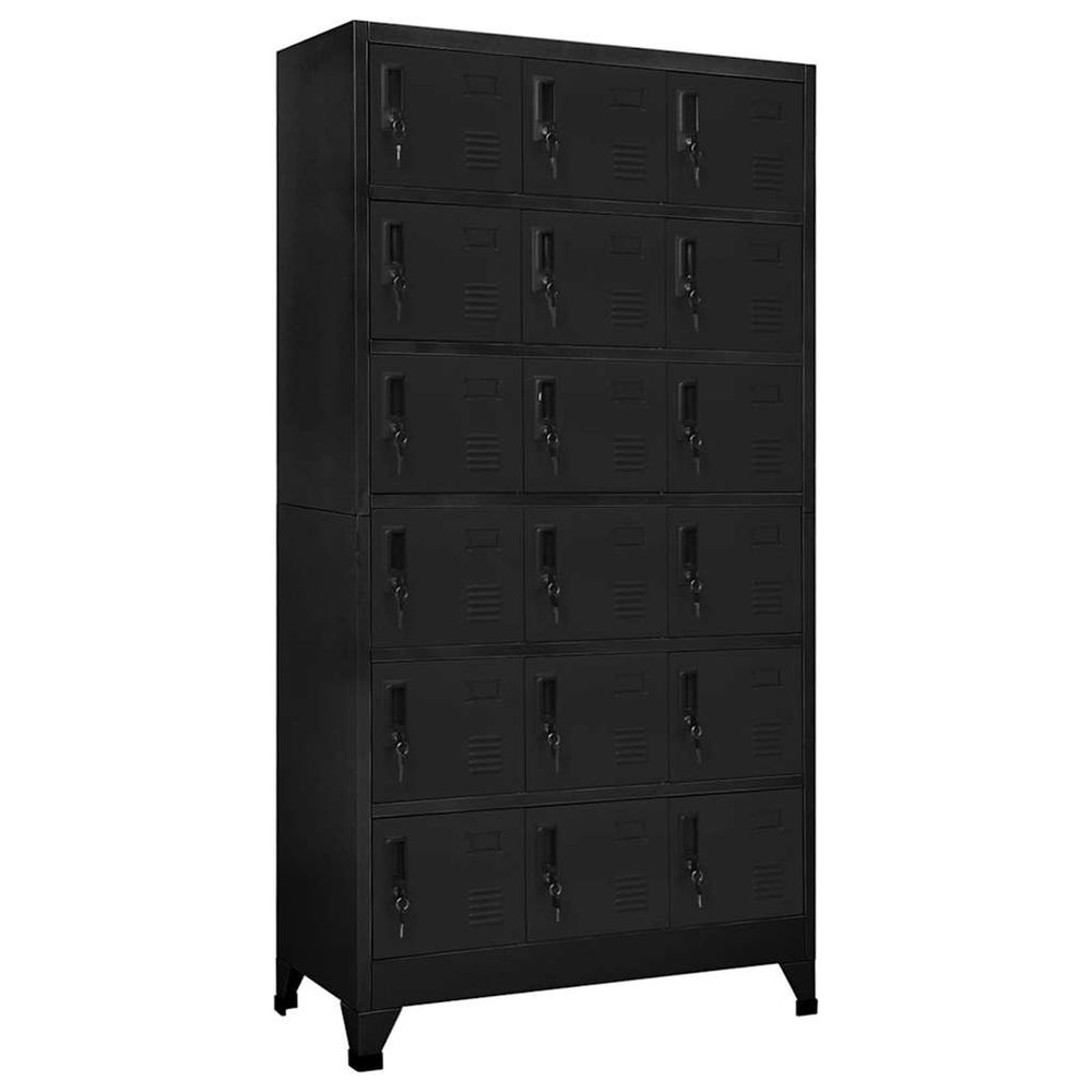 Armoire à casiers noir 90x40x180 cm acier