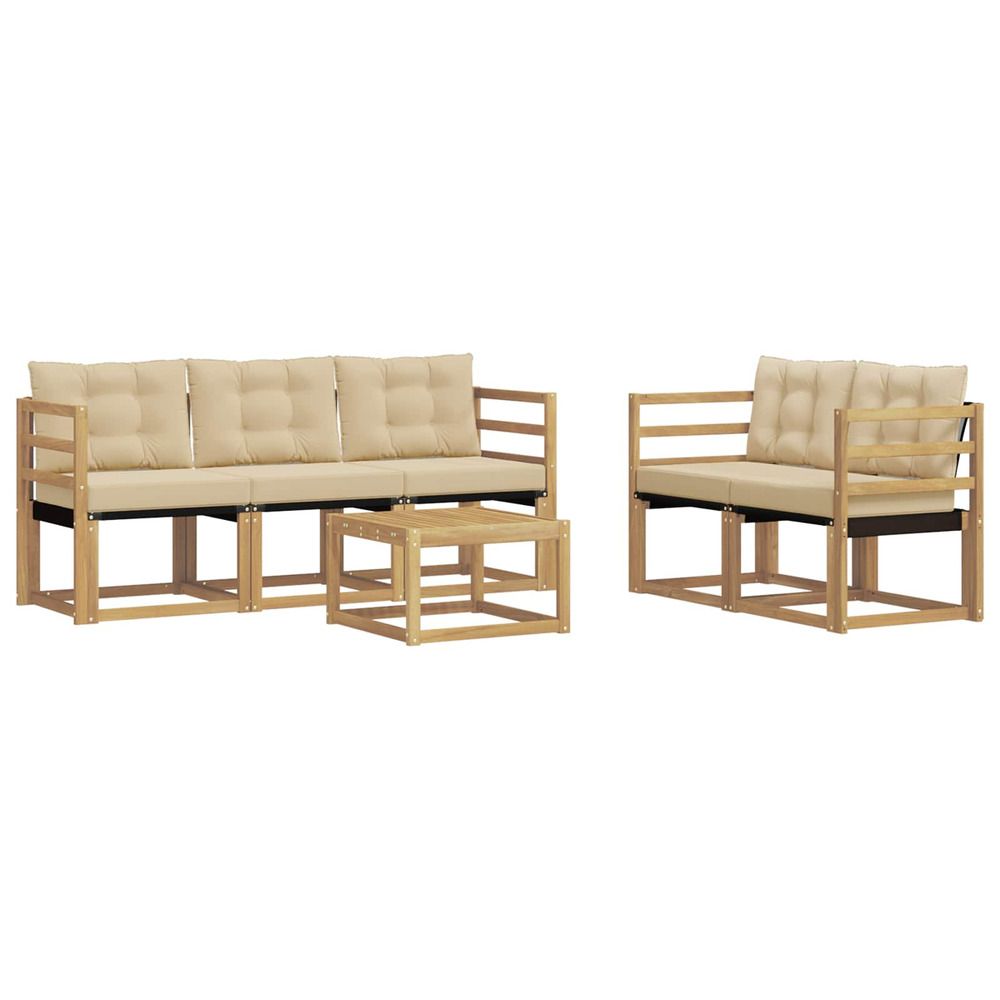 Ensemble de canapés d'extérieur 6 pc blanc et beige